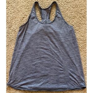 Lululemon Essential Tank Heathered Blue Gray Racerback Twist Back Yoga Top